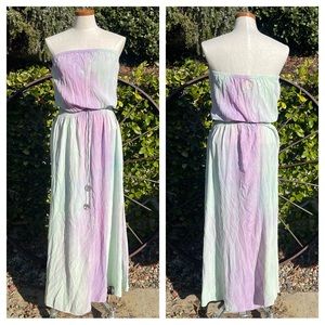 Gypsy 05 tie-dye strapless silk maxi dress